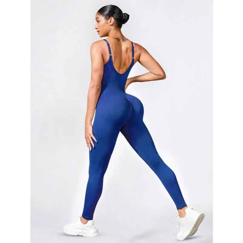 running tummy-tightening butt-lifting fitness jumpsuit