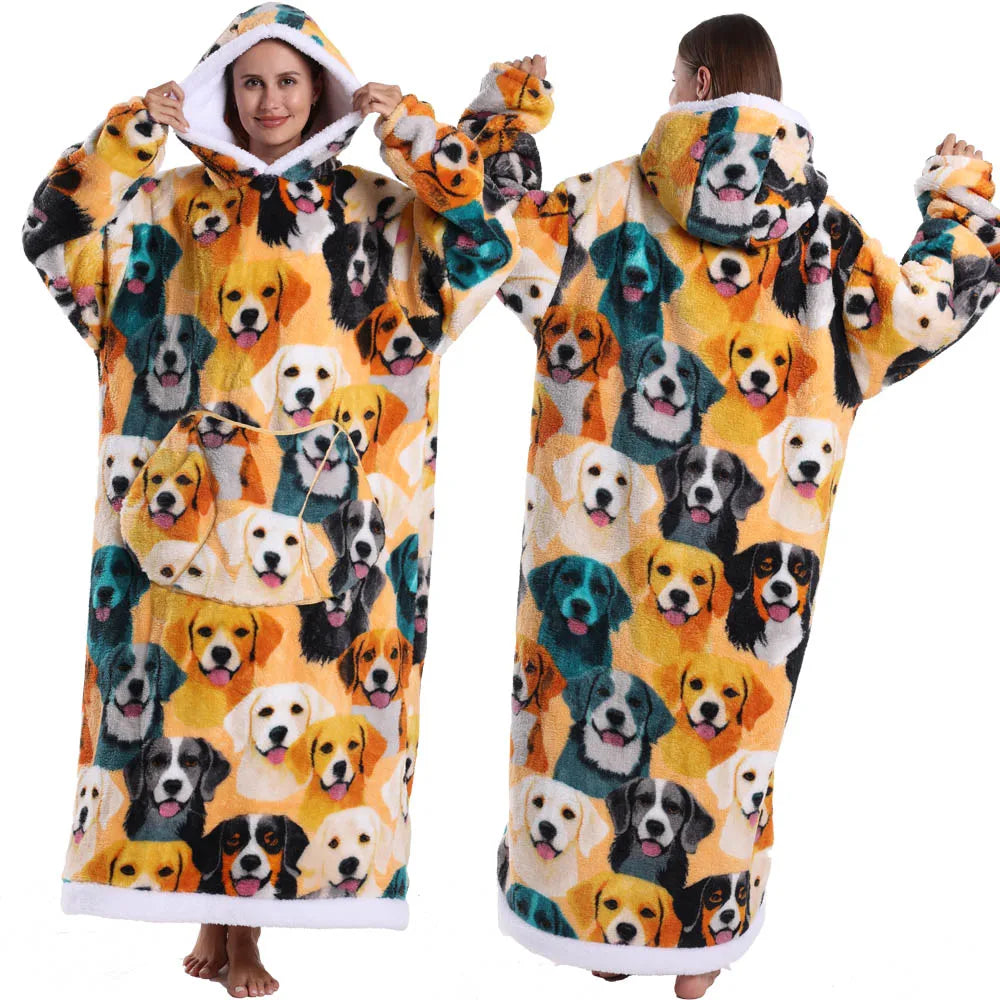 Christmas Sleeves Winter Hoodies Sweatshirt Women Men Pullover Fleece